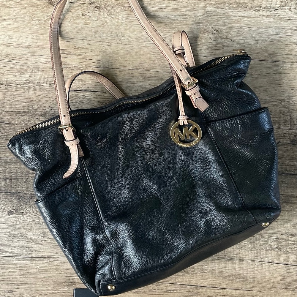 Michael Kors Black and Tan Tote with Sophisticated Style